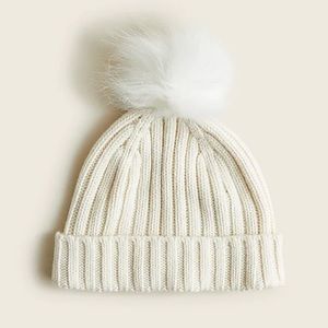 NWT J. Crew Ribbed Pom-Pom Beanie